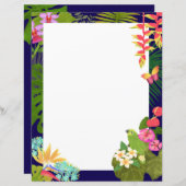 Tropische Tuin Marine Blank Paper Sheet (Voorkant / Achterkant)