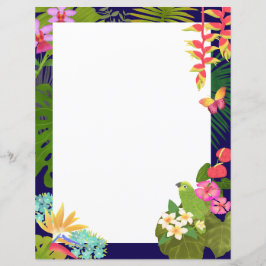 Tropische Tuin Marine Blank Paper Sheet