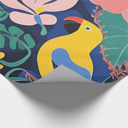 Tropische Tuin Modern Expressionisme Kunstwerk Cadeaupapier (Hoek)