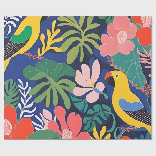 Tropische Tuin Modern Expressionisme Kunstwerk Cadeaupapier (Vlak)