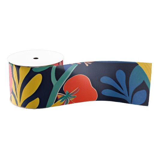 Tropische Tuin Modern Expressionisme Kunstwerk Grosgrain Lint (Spoel)