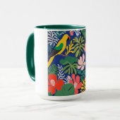 Tropische Tuin Modern Expressionisme Kunstwerk Mok (Voorkant links)