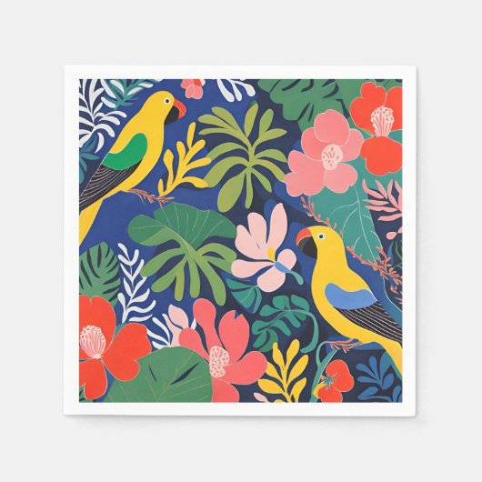 Tropische Tuin Modern Expressionisme Kunstwerk Servet (Voorkant)