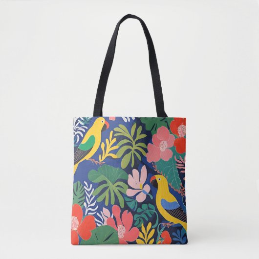 Tropische Tuin Modern Expressionisme Kunstwerk Tote Bag (Voorkant)