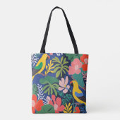 Tropische Tuin Modern Expressionisme Kunstwerk Tote Bag (Achterkant)