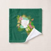 Tropische tuin Monogram Groen Bad Handdoek (Wasdoekje)