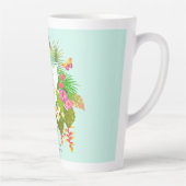 Tropische tuin Monogram Groen Latte Mok (Rechts)