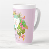 Tropische tuin Monogram Roze Latte Mok (Rechterhoek)