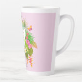 Tropische tuin Monogram Roze Latte Mok (Rechts)