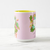 Tropische tuin Monogram Roze Mok (Midden)