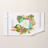 Tropische tuin monogram wit bad handdoek (Handdoek)