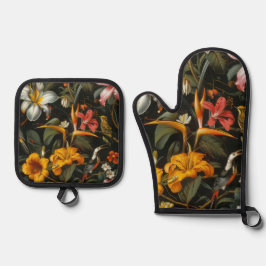 tropische tuin ovenwant & pannenlap set