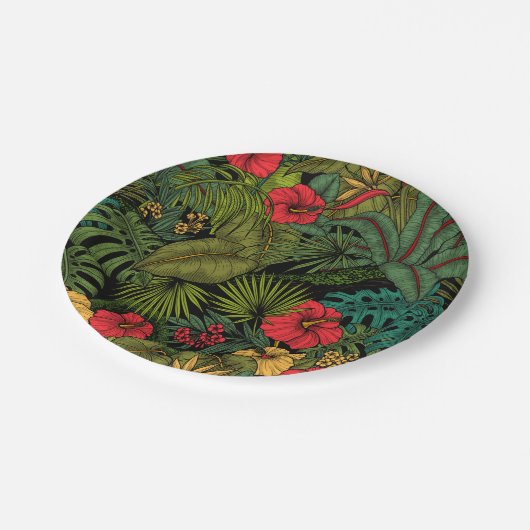 Tropische tuin papieren bordje (Gekanteld)