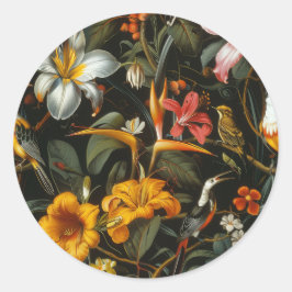 Tropische tuin ronde sticker