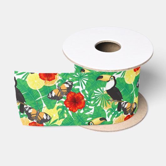 Tropische tuin satijnen lint (Spoel)