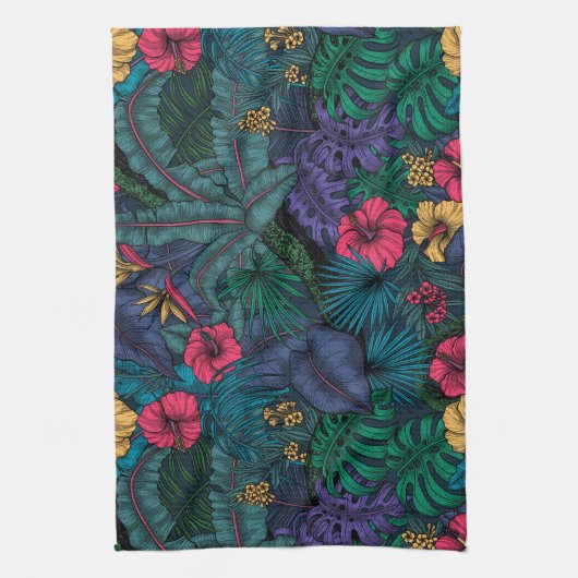 Tropische tuin theedoek (Verticaal)