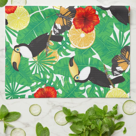 Tropische tuin theedoek (Gevouwen)