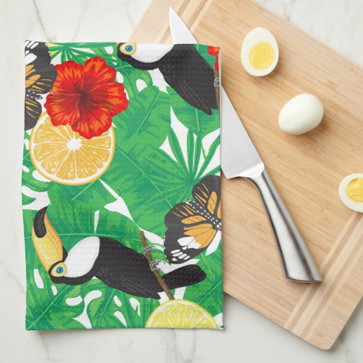 Tropische tuin theedoek (Quarter Fold)