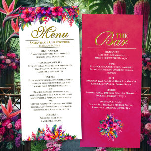 Tropische Tuin Tweezijdige Trouwmaaltijd & Bar Menu