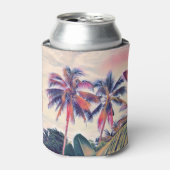 Tropische tuin, zonsondergang palmscène. blikjeskoeler (Blikje Voorkant)