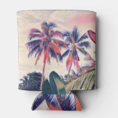 Tropische tuin, zonsondergang palmscène. blikjeskoeler (Achterkant)