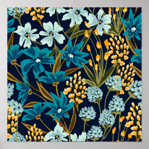 Tropische tuinbloemen poster