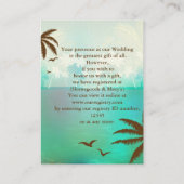 Tropische Turquoise Beach Gift Registry Kaarten (Achterkant)