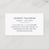 Tropische turquoise blauw Waterverf palmbomen Visitekaartje (Achterkant)