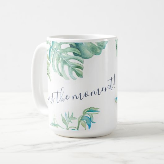 Tropische turquoise Blue Waterverf Zee Turtle Mok (Voorkant links)