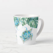 Tropische turquoise Blue Waterverf Zee Turtle Mok (Rechterhoek)