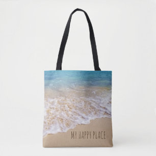 tropische turquoise oceaan met surf tote bag