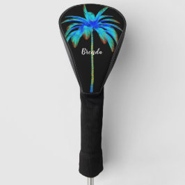 Tropische turquoise Palm Tree gepersonaliseerd Golfheadcover