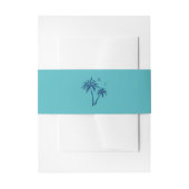 Tropische turquoise palmboom bruiloft monogram uitnodigingen wikkel (Voorkant Voorbeeld)