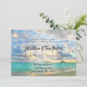 Tropische turquoise paradijs bruiloft kaart (Staand voorkant)