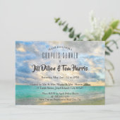 Tropische turquoise paradijs koppels douche kaart (Staand voorkant)