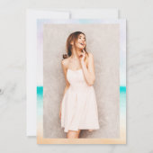 Tropische turquoise strand ombre script zoet 16 kaart (Achterkant)