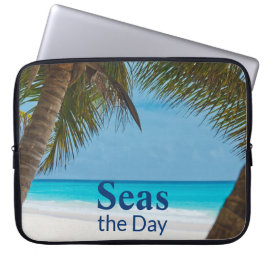 Tropische turquoise strand scène Zeeen overdag Laptop Sleeve