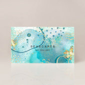Tropische Turquoise Waterverf Kust Abstract Visitekaartje