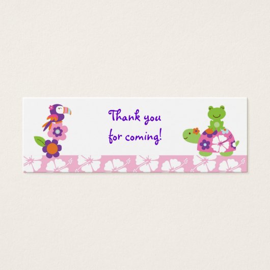 Tropische Turtle Frog Goodie Bag Labels Cadeau Lab Mini Visitekaartjes (Voorkant)