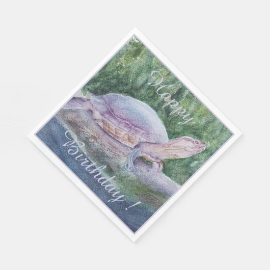Tropische Turtle Gelukkige Verjaardagsfeestviering Servet (Hoek)