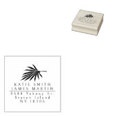 Tropische Twee Achternamen Modern Koppel Retouradr Rubberstempel (Gestempeld)