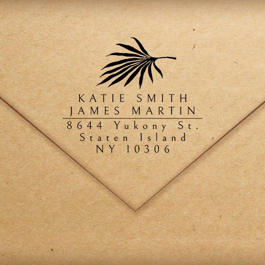 Tropische Twee Achternamen Modern Koppel Retouradr Rubberstempel