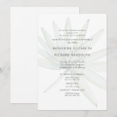 Tropische twee locaties wit beide ouders bruiloft kaart (Voorkant / Achterkant)