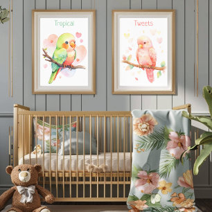 Tropische Tweets Papegaai Baby Jongen Perfect Poster