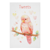 Tropische Tweets Papegaai Baby Meisje Perfect Poster (Voorkant)