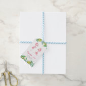 Tropische Twin Flamingos Persoonlijke dank Cadeaulabel (Met Touw)