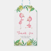 Tropische Twin Flamingos Persoonlijke dank Cadeaulabel (Voorkant)