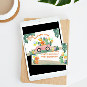 Tropische uitkomende Dino Auto Boeken Voor Baby Sh Informatiekaartje