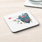 Tropische uitnodiging bier onderzetter (Linkerzijde)