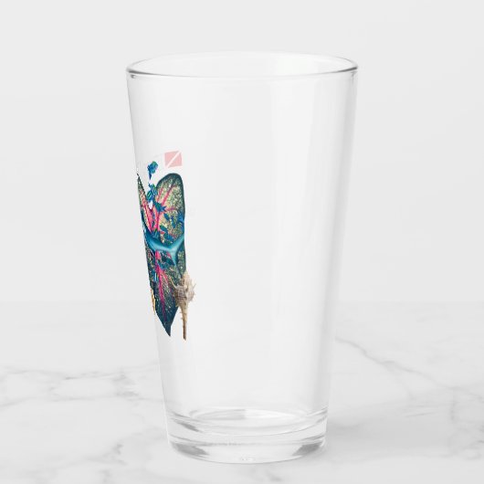 Tropische uitnodiging glas (Links)